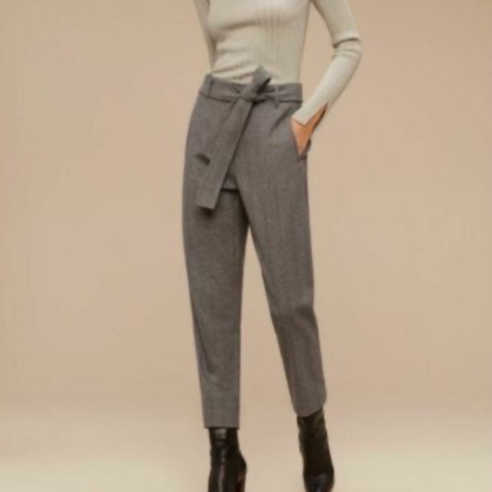 Aritzia Wilfred New Tie-Front Wool Pant